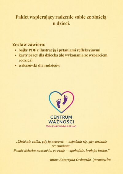 Pakiet wspierający radzenie sobie ze złością u dzieci