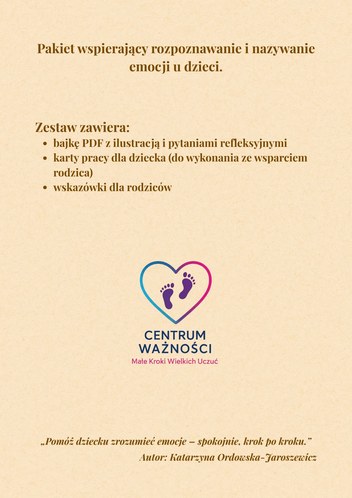 Pakiet wspierający rozpoznawanie i nazywanie emocji u dzieci